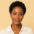 Portrait of a woman with short natural curls